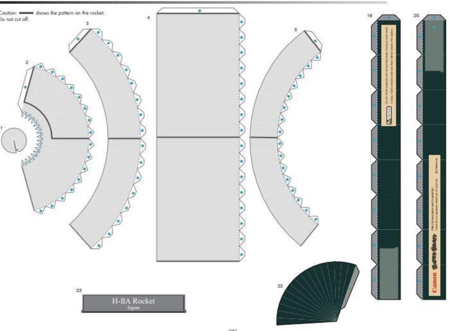 火箭模型展開(kāi)圖